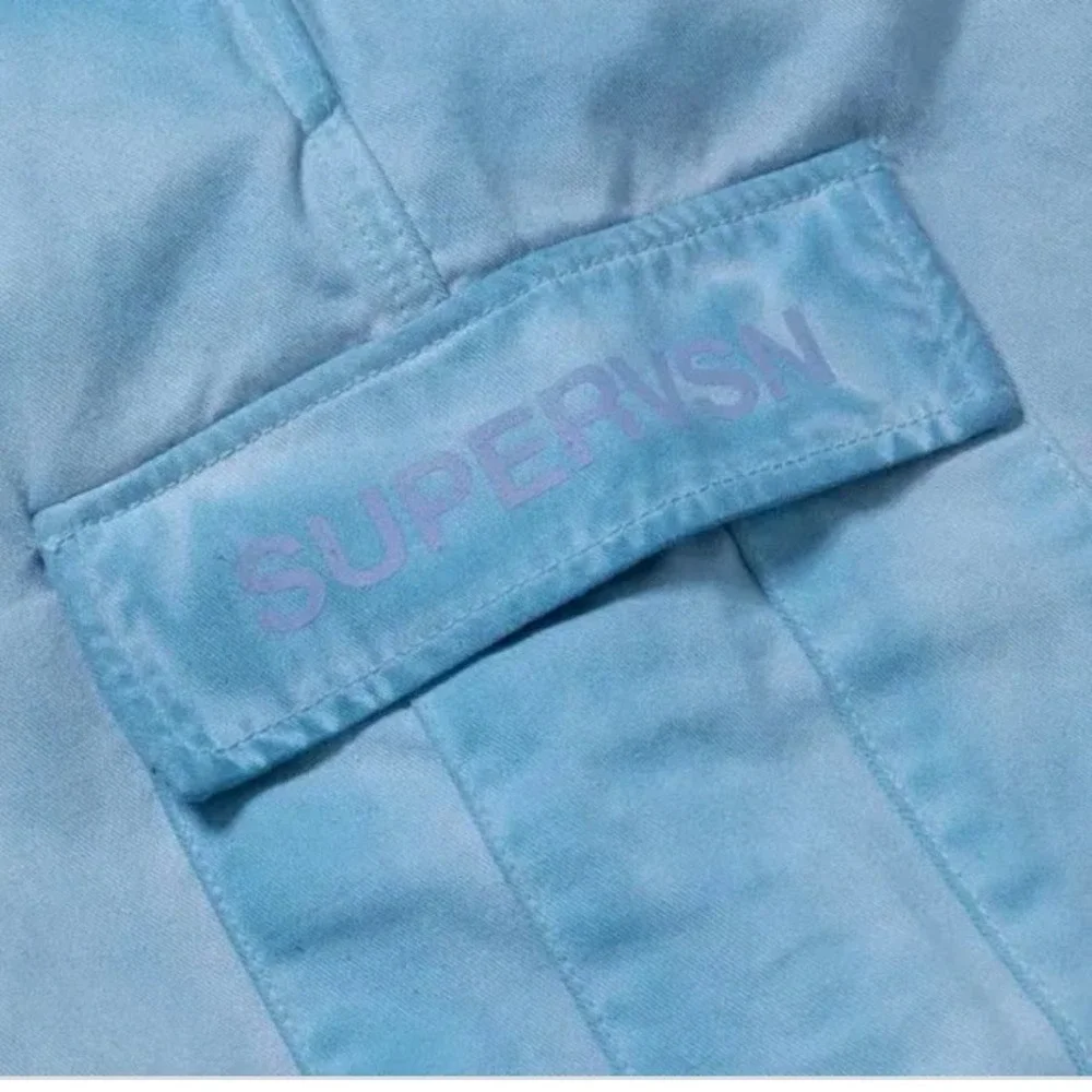 Supervsn Mens Studio Cargo Pants‎ Blue denim wash  Size Large